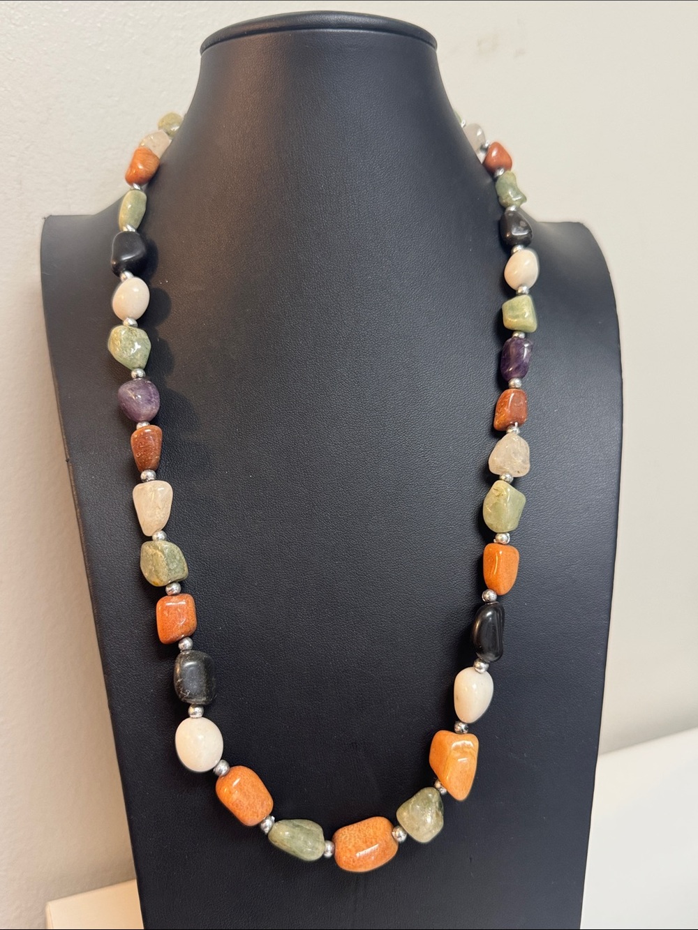 Multicolor Natural Stone Bead Necklace